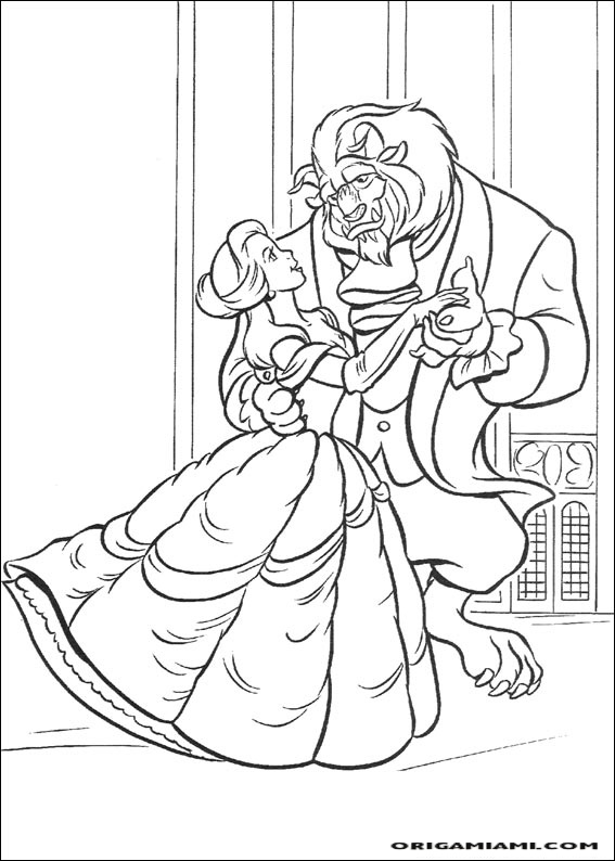 Beauty and the beast coloring page (26)