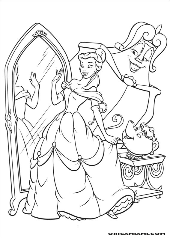 Beauty and the beast coloring page (27)