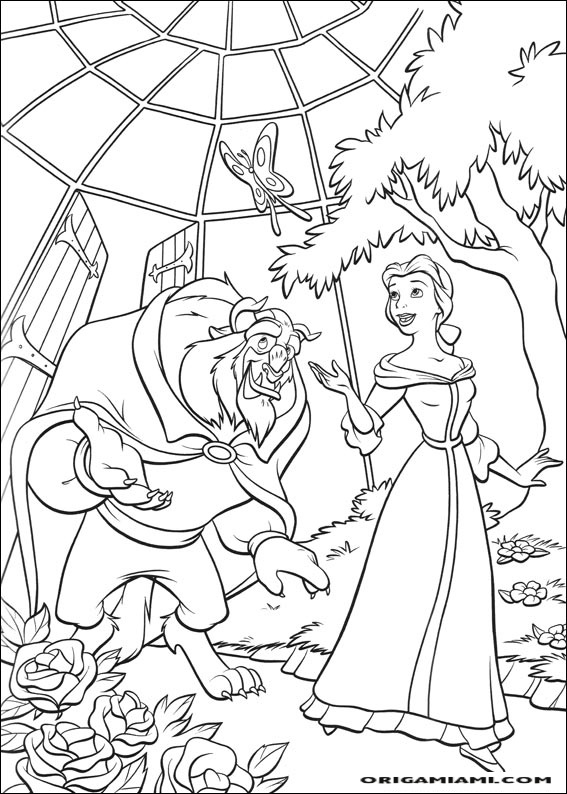 Beauty and the beast coloring page (28)