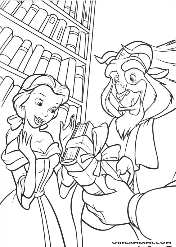 Beauty and the beast coloring page (29)