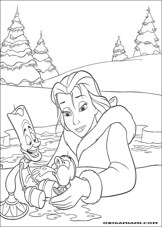 Beauty and the beast coloring page (3)