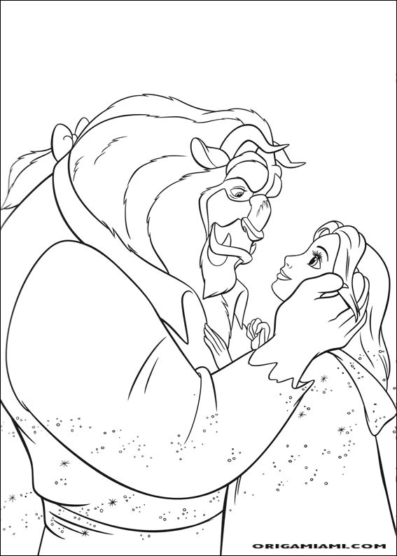 Beauty and the beast coloring page (30)