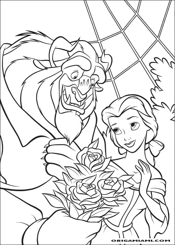 Beauty and the beast coloring page (31)