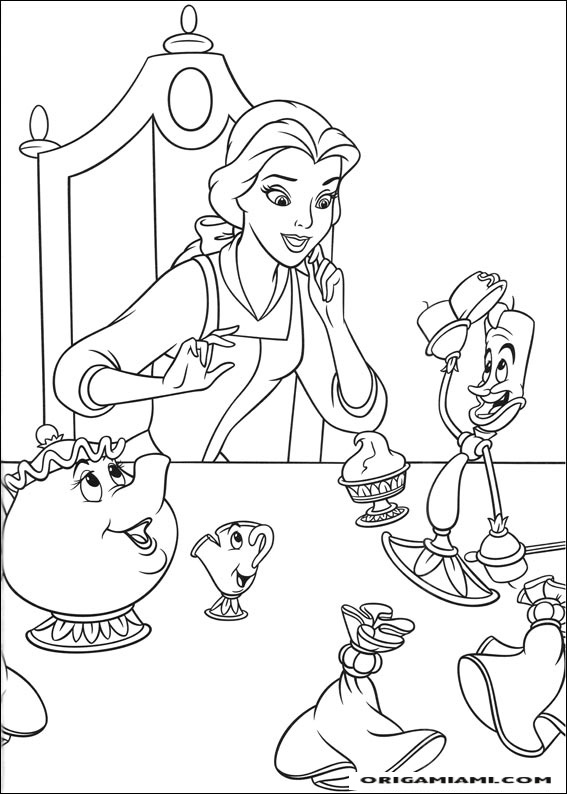 Beauty and the beast coloring page (32)