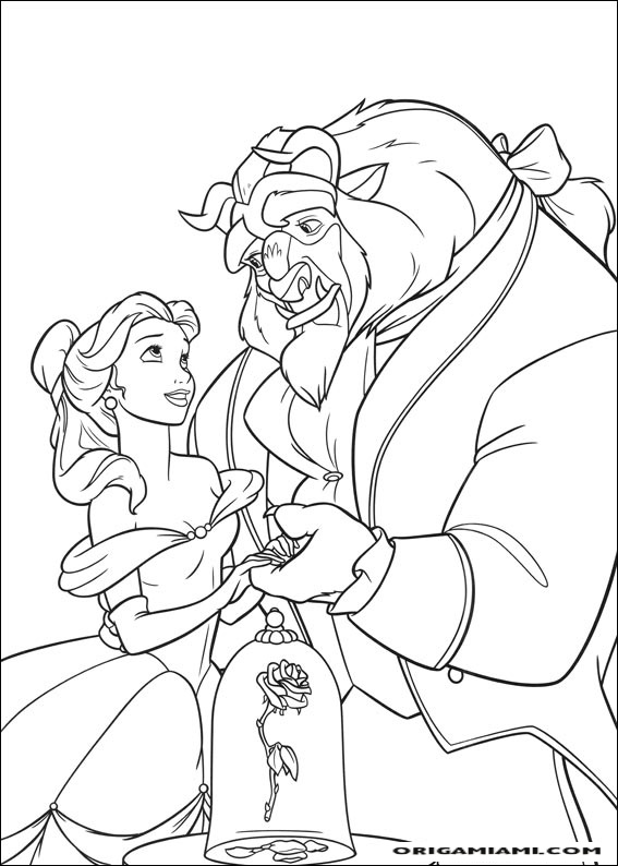 Beauty and the beast coloring page (33)