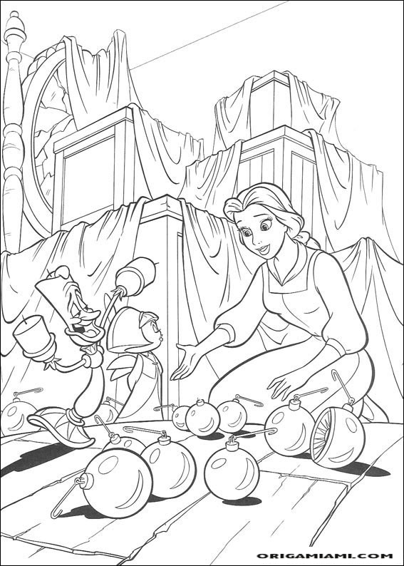 Beauty and the beast coloring page (5)