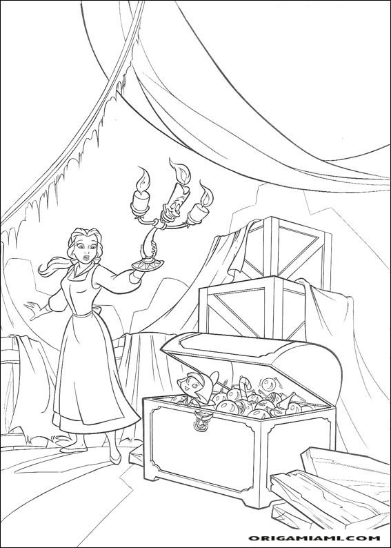 Beauty and the beast coloring page (6)