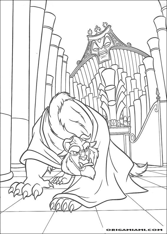 Beauty and the beast coloring page (9)