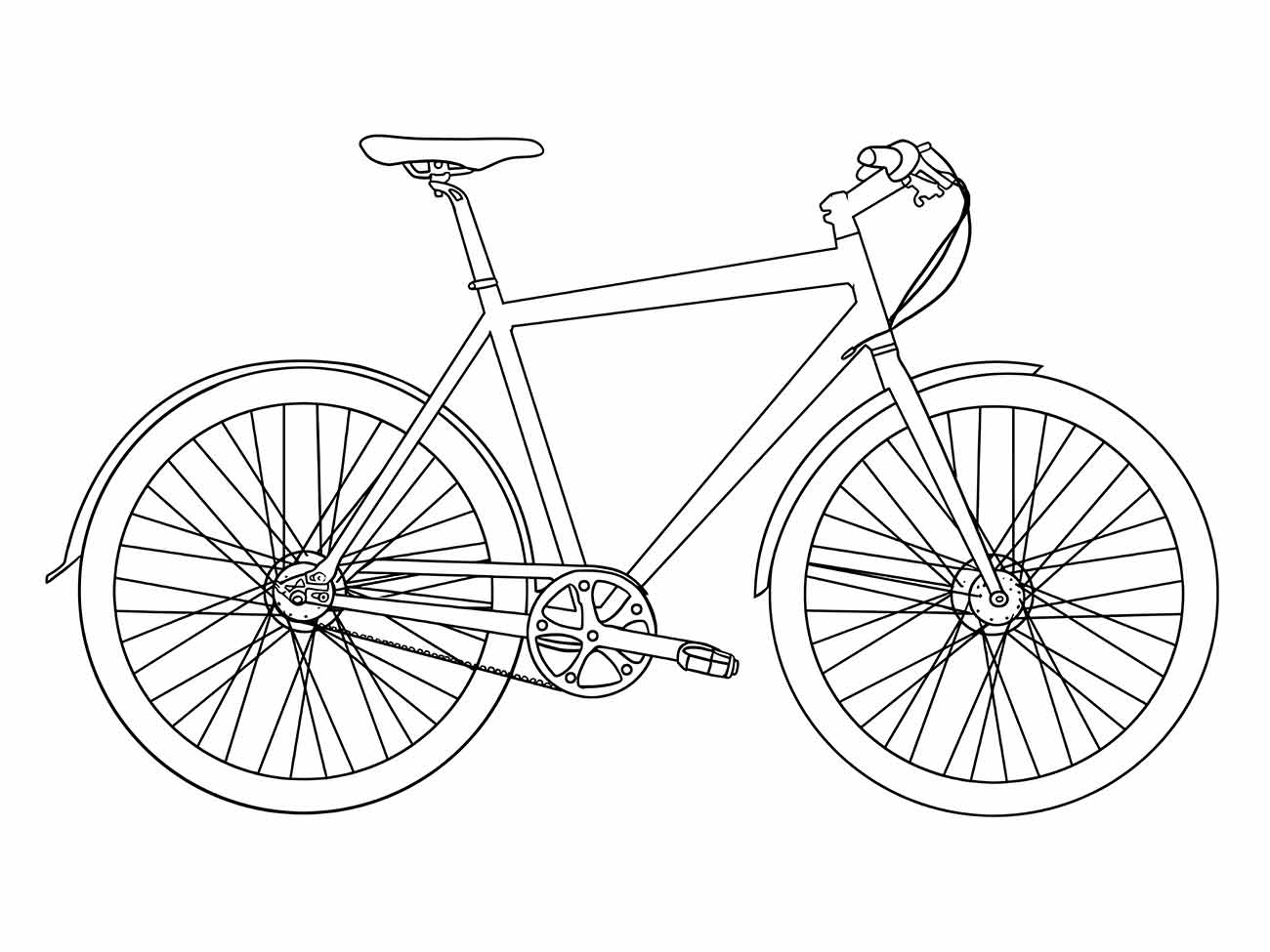 Bicycles coloring page (9)