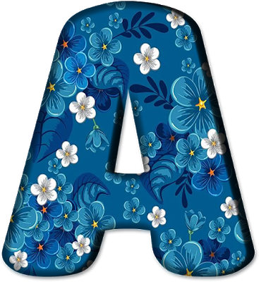 Blue Floral Letters (1)