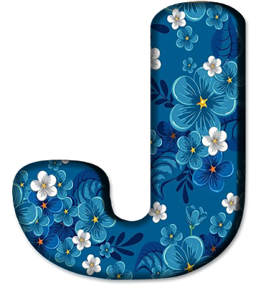 Blue Floral Letters (10)