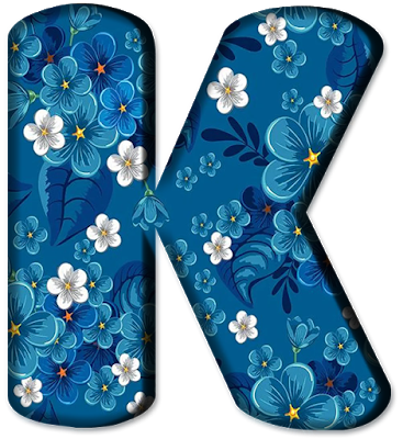 Blue Floral Letters (11)