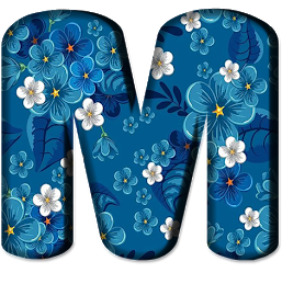 Blue Floral Letters (13)