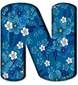 Blue Floral Letters (14)