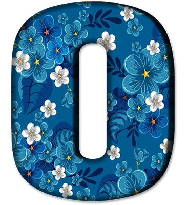 Blue Floral Letters (15)