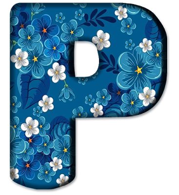 Blue Floral Letters (16)