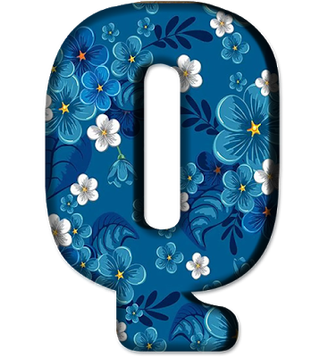 Blue Floral Letters (17)