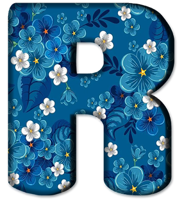 Blue Floral Letters (18)