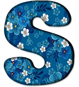 Blue Floral Letters (19)