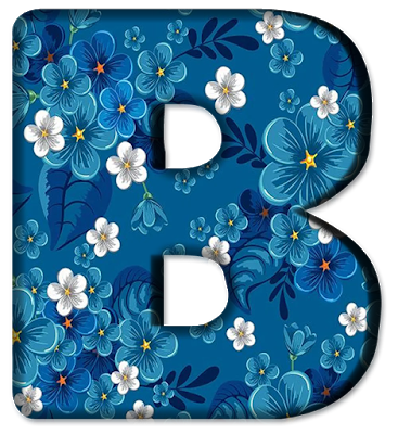 Blue Floral Letters (2)