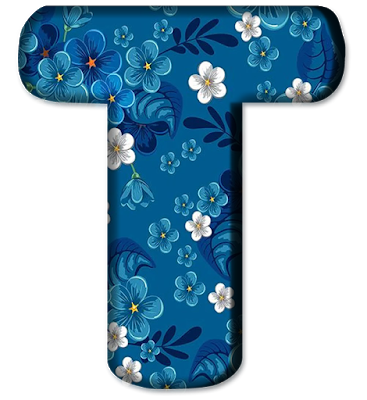 Blue Floral Letters (20)