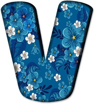 Blue Floral Letters (22)