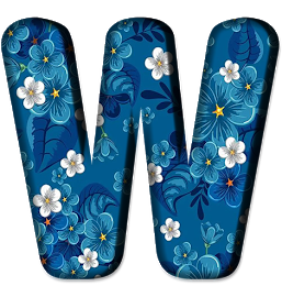 Blue Floral Letters (23)