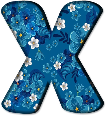 Blue Floral Letters (24)