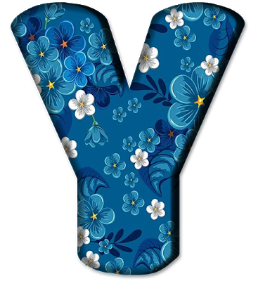 Blue Floral Letters (25)