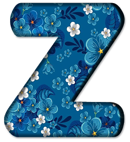 Blue Floral Letters (26)