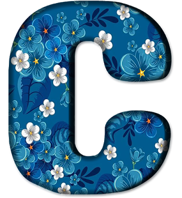 Blue Floral Letters (3)