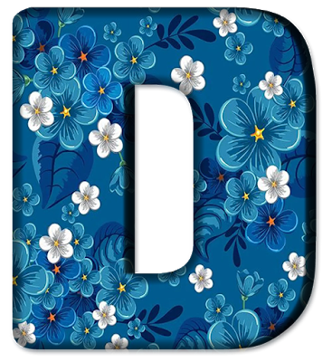 Blue Floral Letters (4)