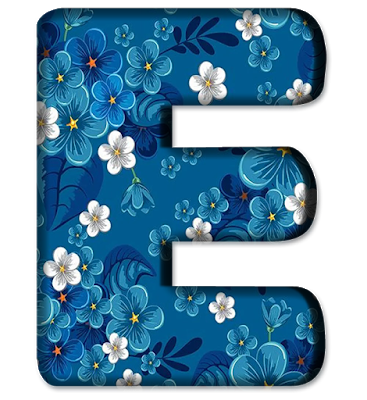 Blue Floral Letters (5)