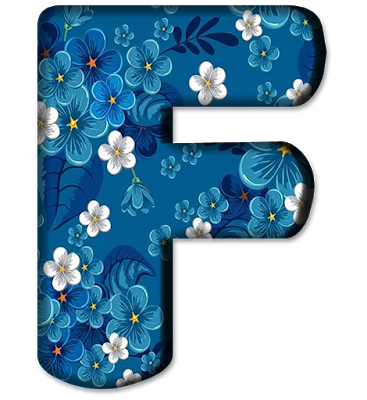 Blue Floral Letters (6)