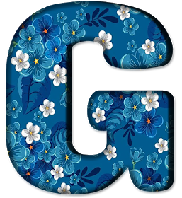 Blue Floral Letters (7)