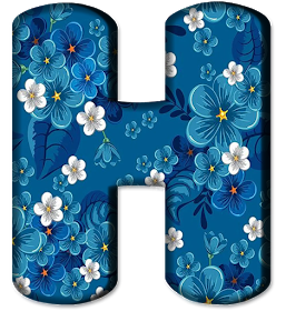 Blue Floral Letters (8)