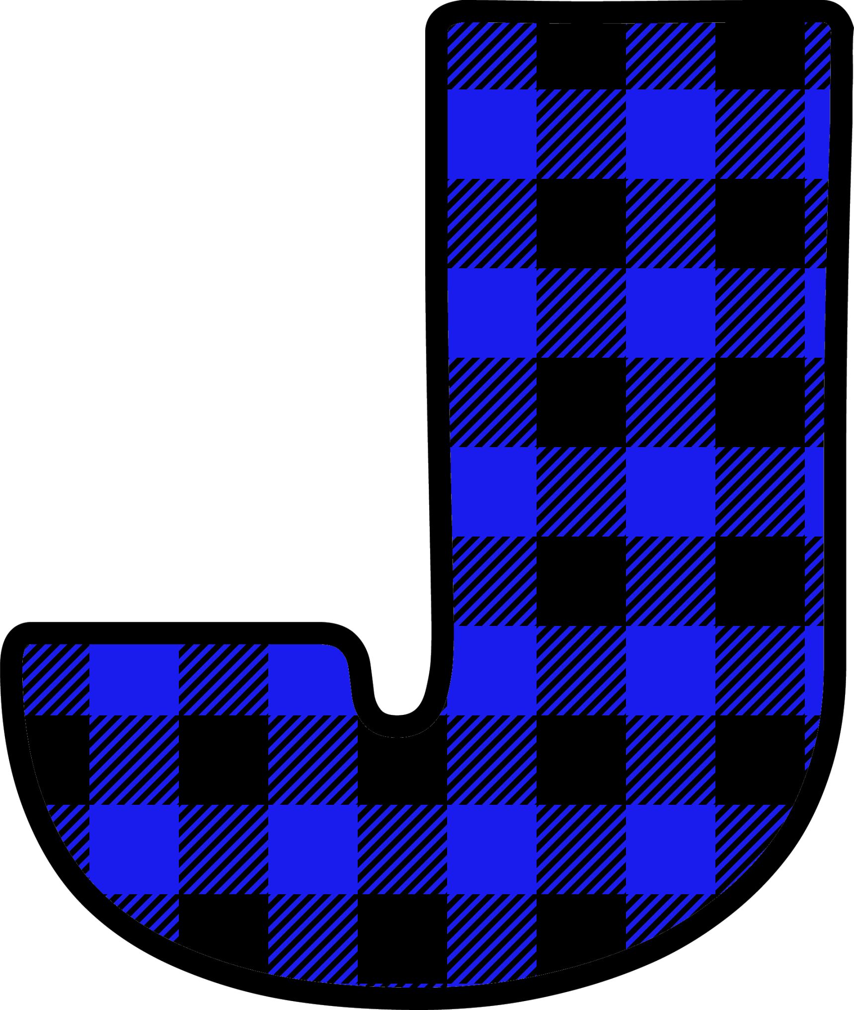 Blue Plaid Letters (10)