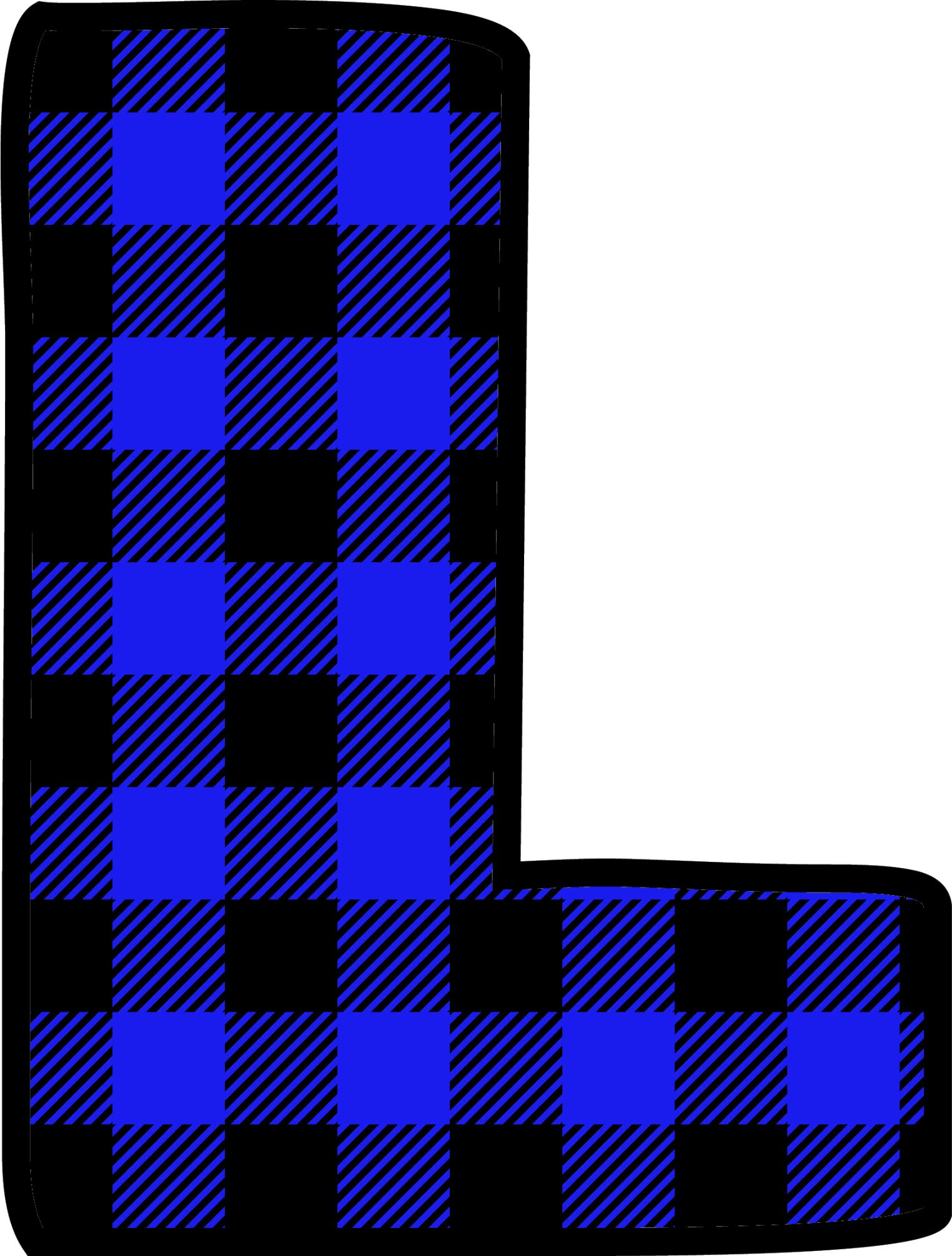 Blue Plaid Letters (12)