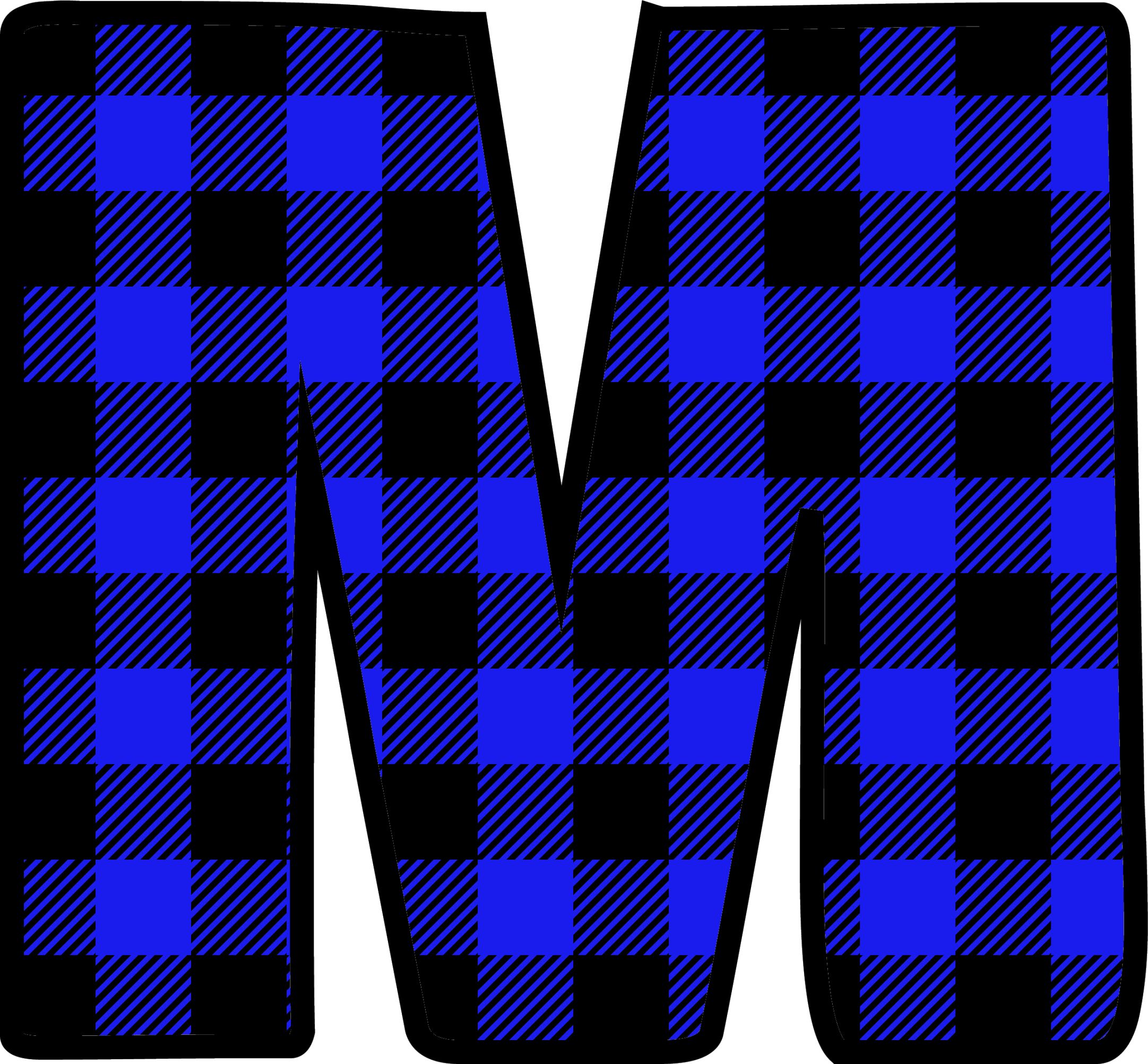 Blue Plaid Letters (13)