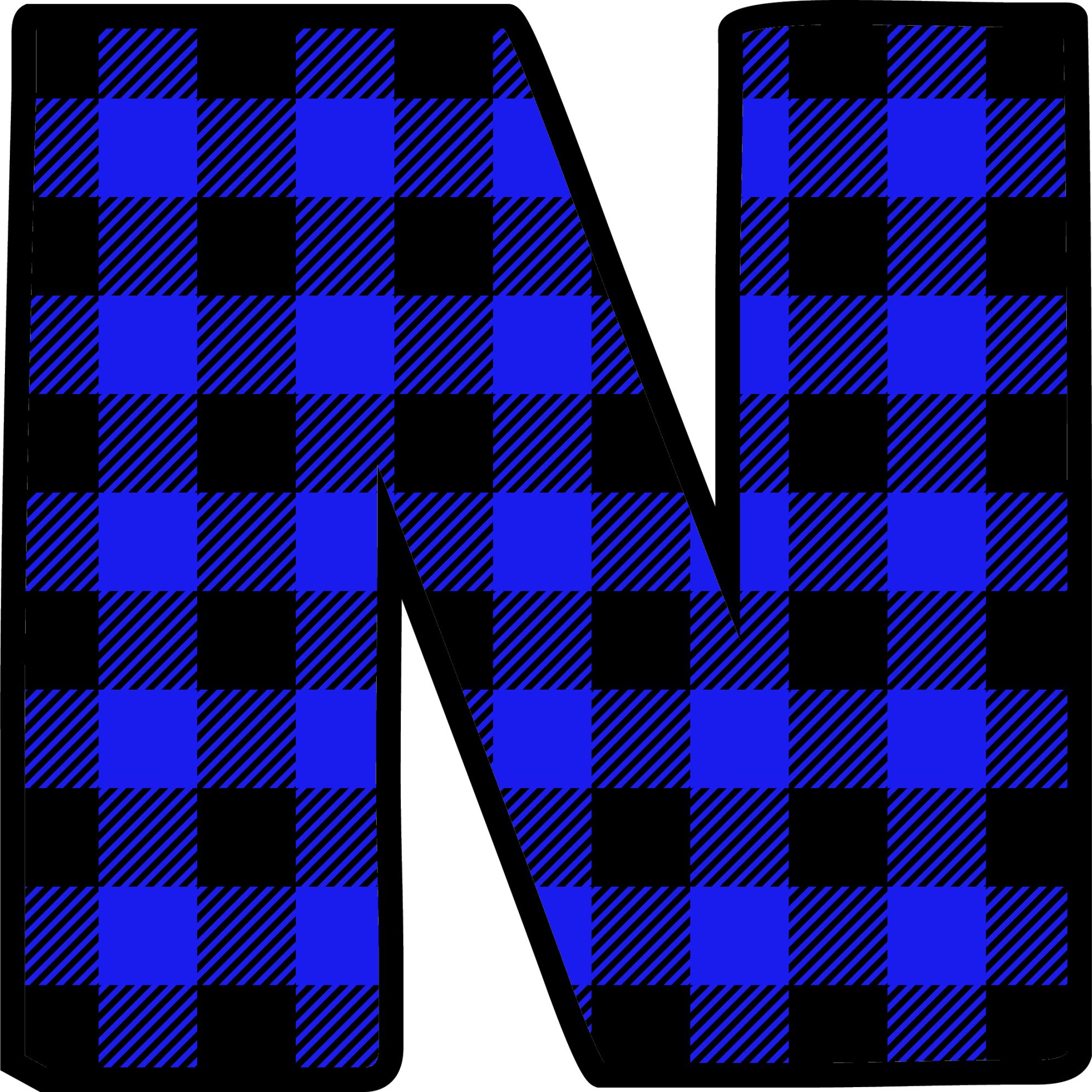 Blue Plaid Letters (14)