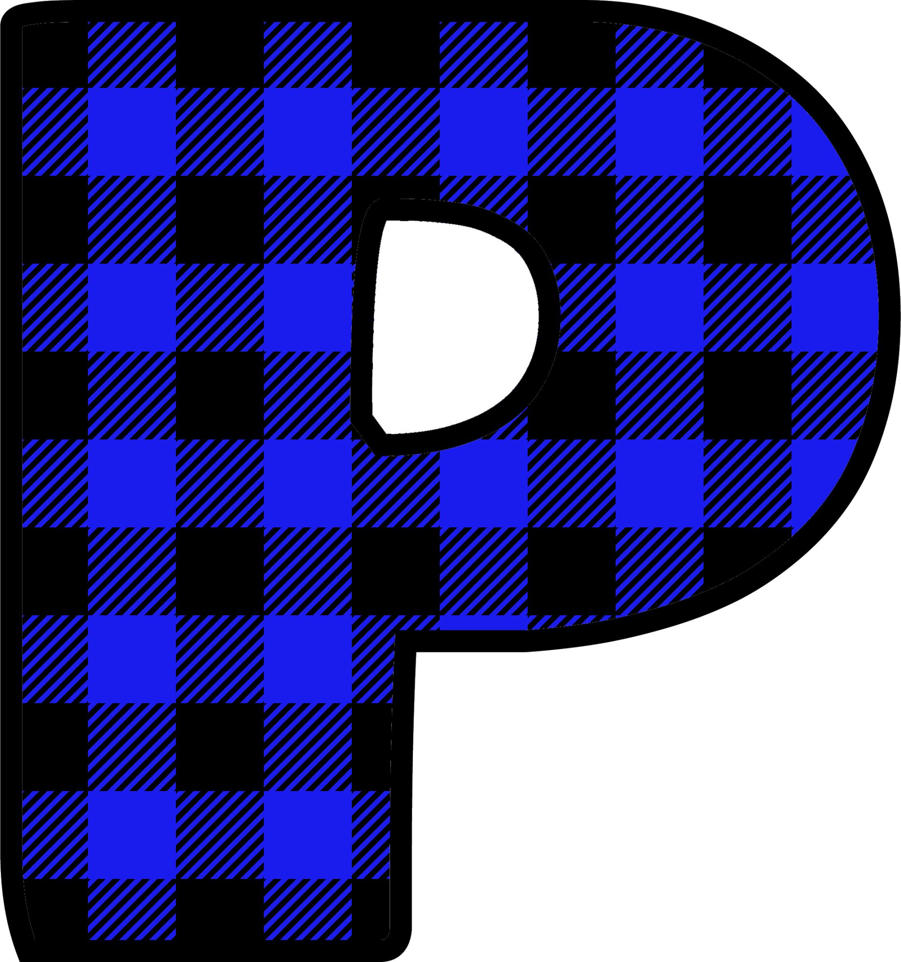 Blue Plaid Letters (16)