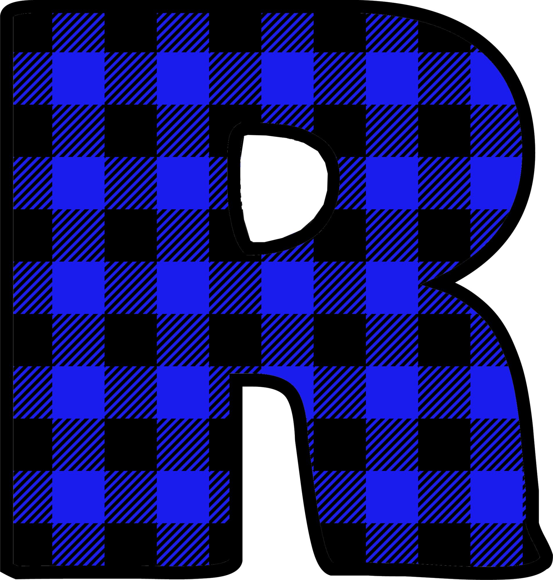 Blue Plaid Letters (18)