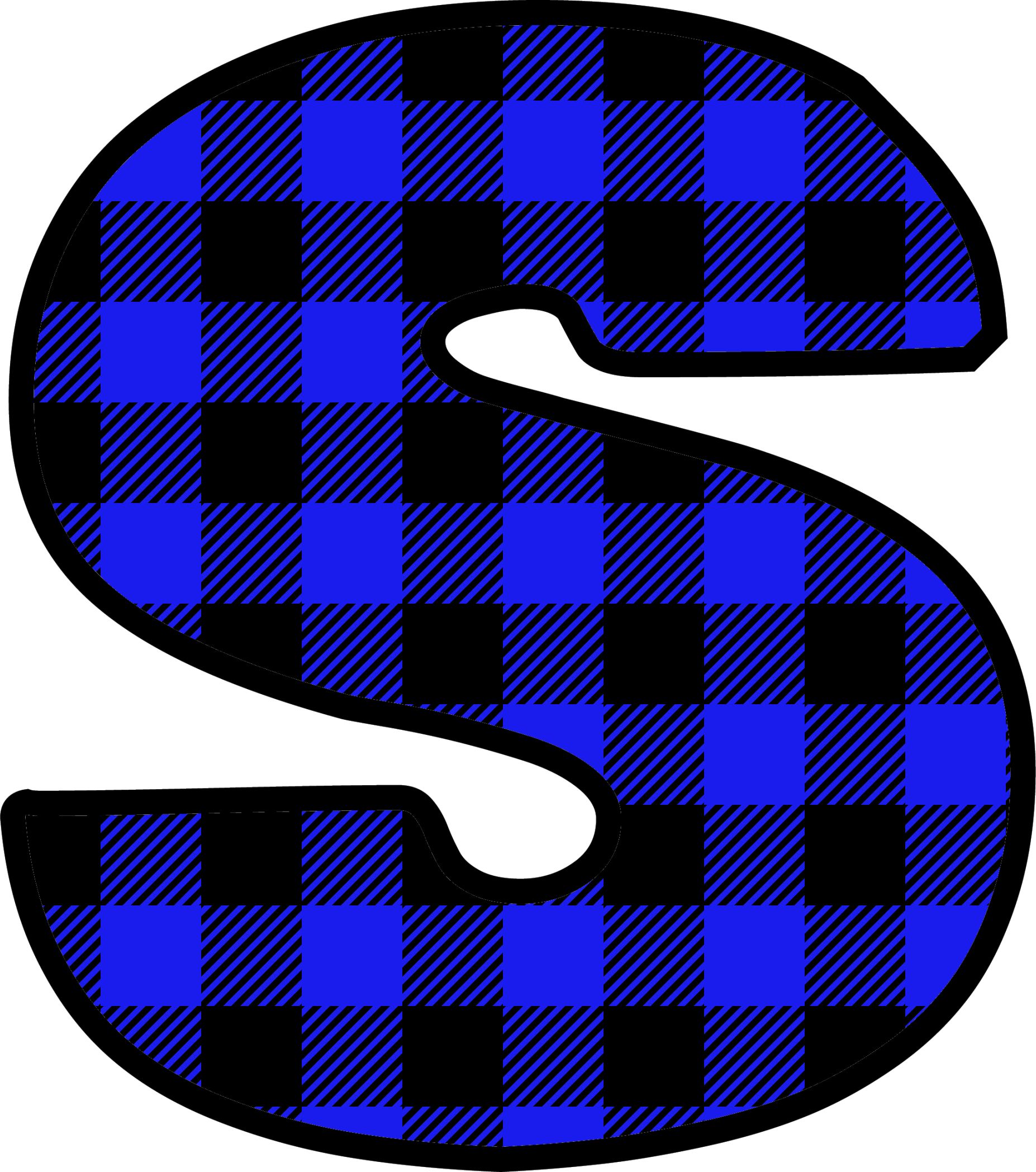 Blue Plaid Letters (19)