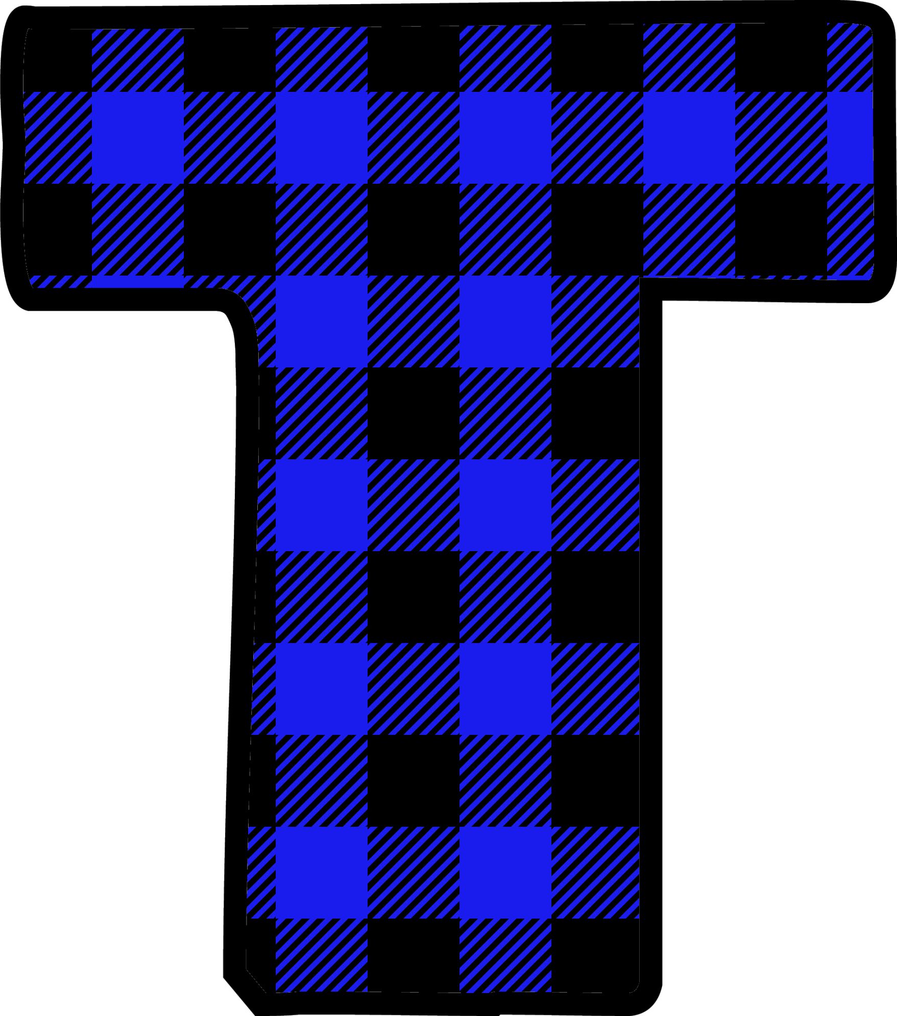 Blue Plaid Letters (20)