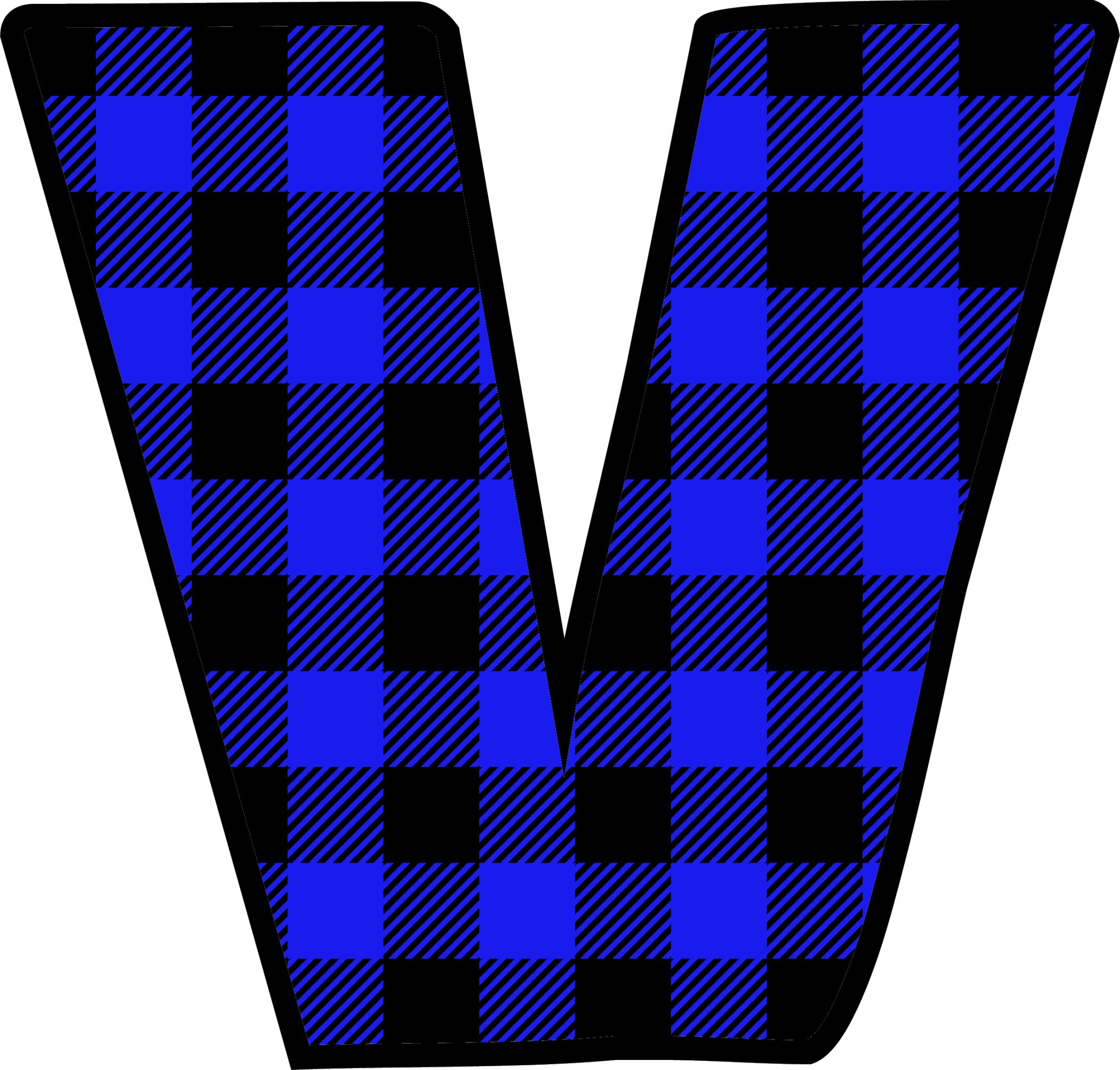 Blue Plaid Letters (22)