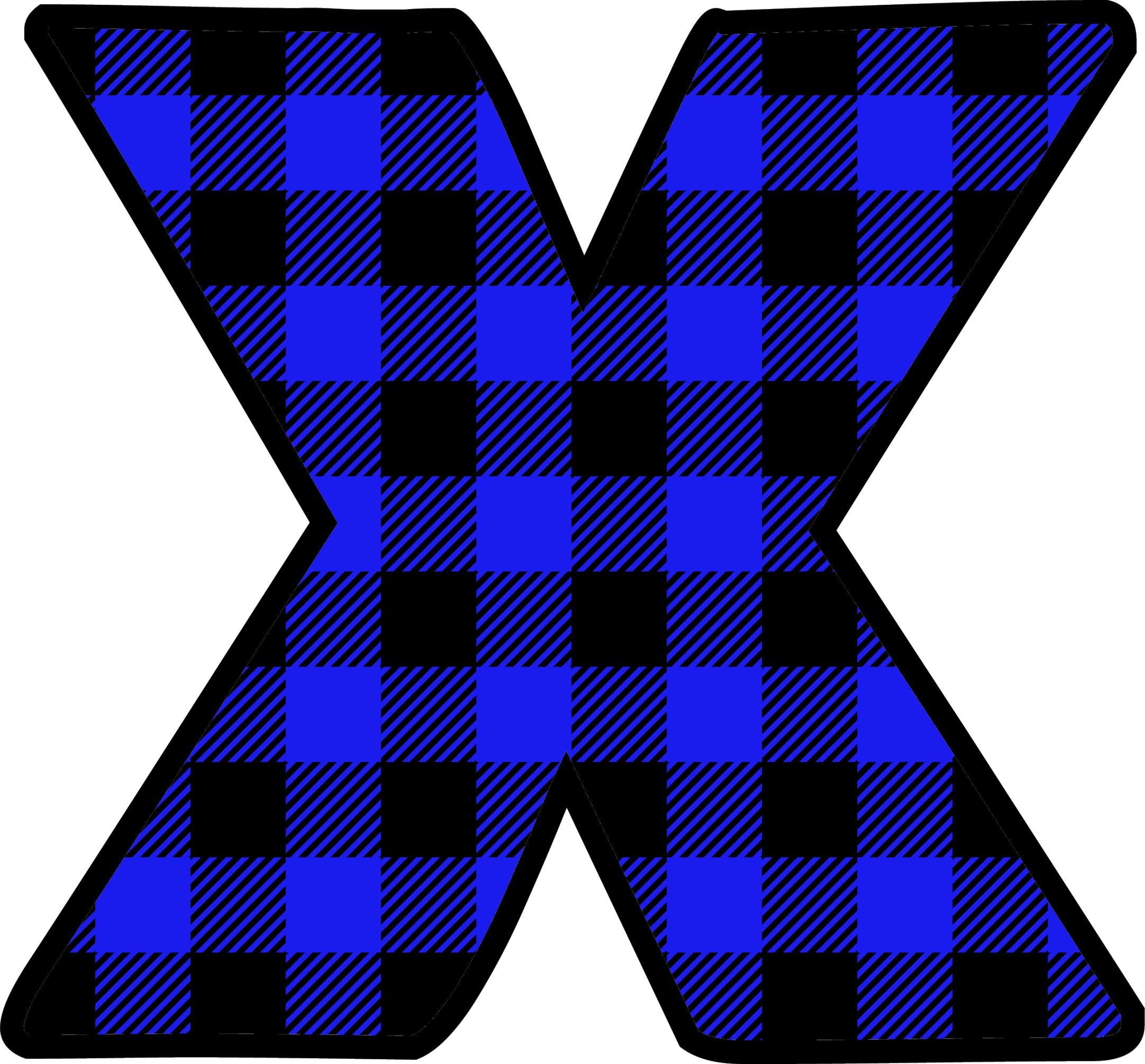 Blue Plaid Letters (24)