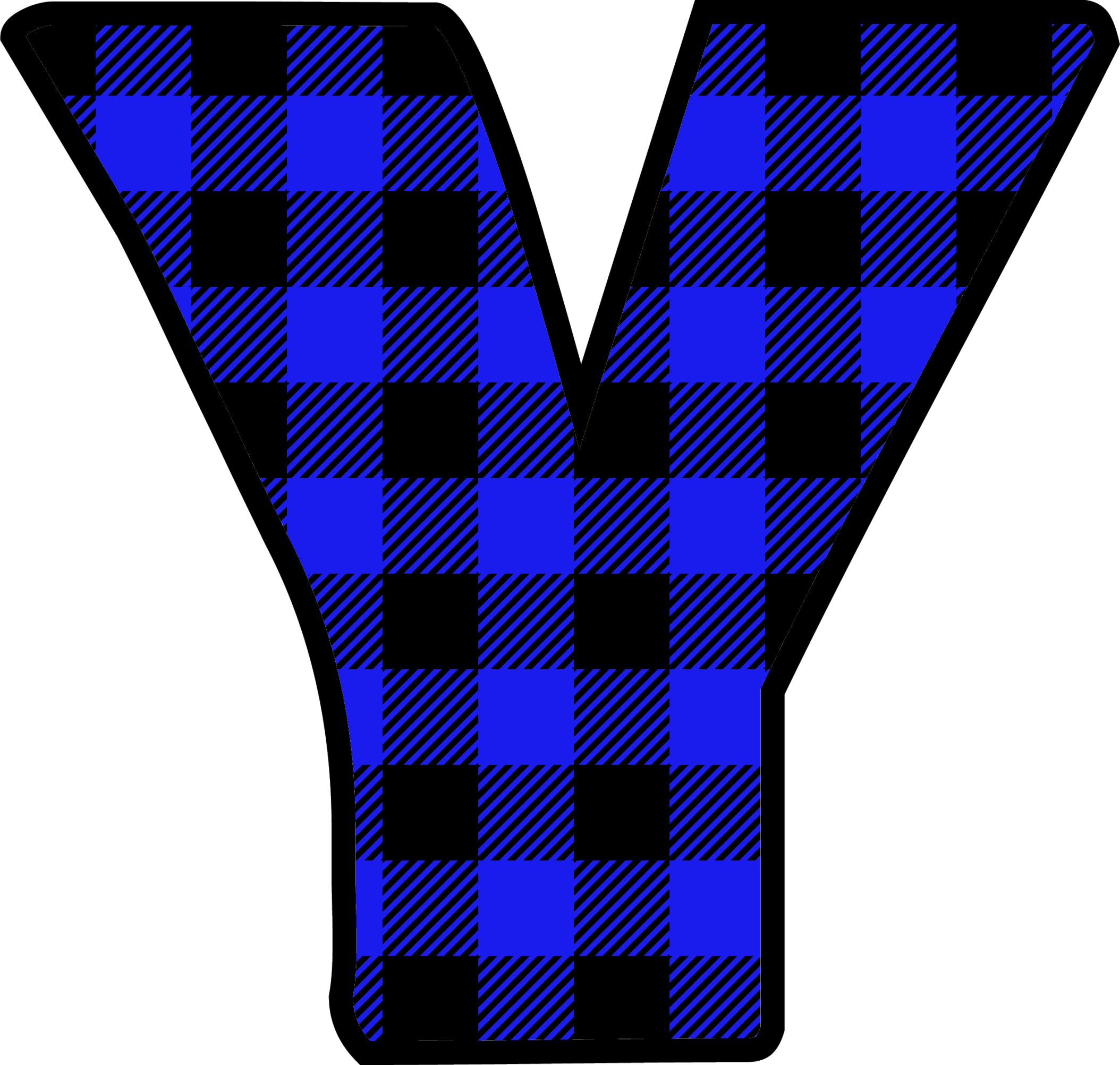 Blue Plaid Letters (25)