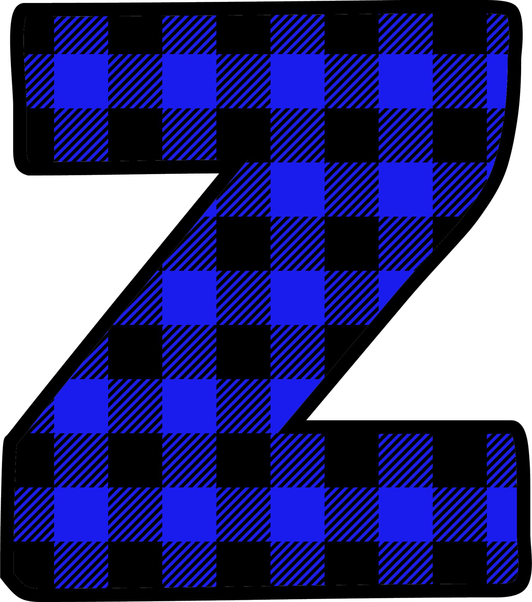 Blue Plaid Letters (36)