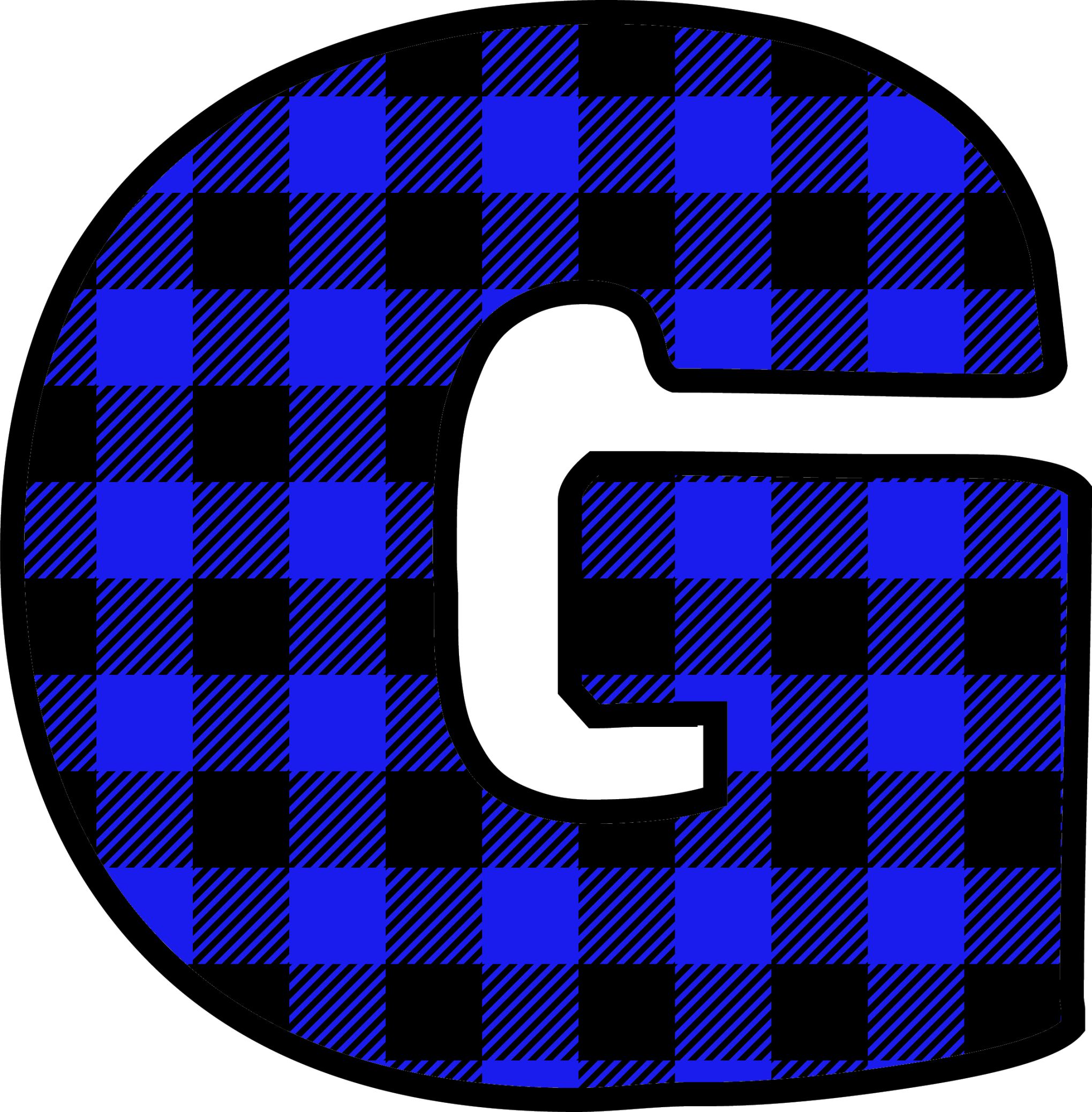 Blue Plaid Letters (7)