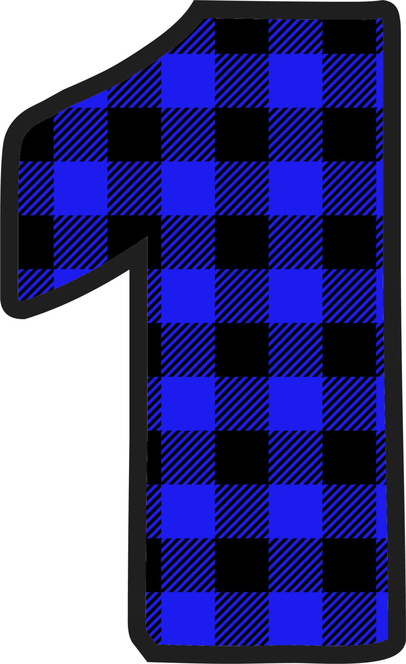 Blue Plaid Numbers (2)